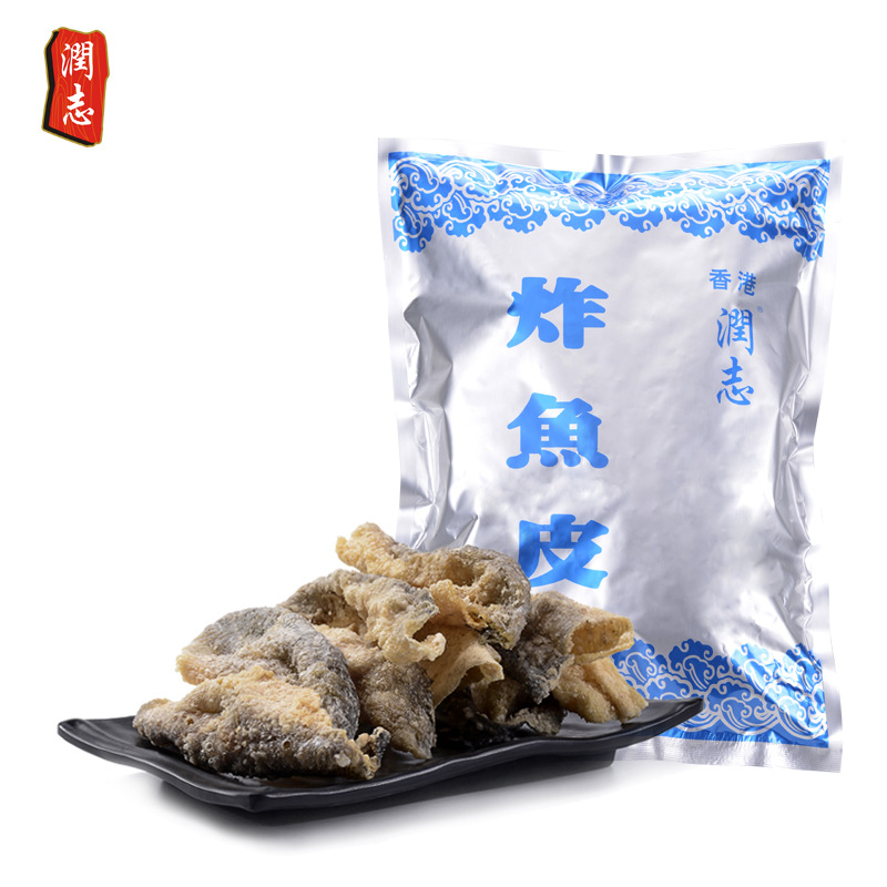 润志香脆鱼皮600g大包装火锅配菜餐饮食材打边炉鱼皮可批发可OEM