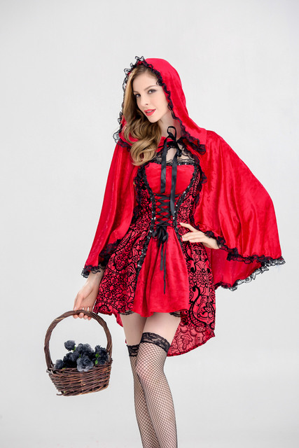 18734 Halloween Castle Queen Costume Gothic Little Red Riding Hood Costume Party Prom Costume