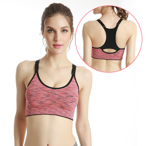 Sports bra, shockproof, quick-drying, section-dyed, wire-free yoga bra, training running fitness bra, women's vest