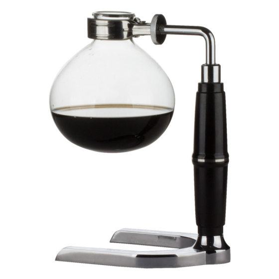 Wholesale sale classic siphon coffee pot glass siphon pot 3 person black handle hand coffee machine