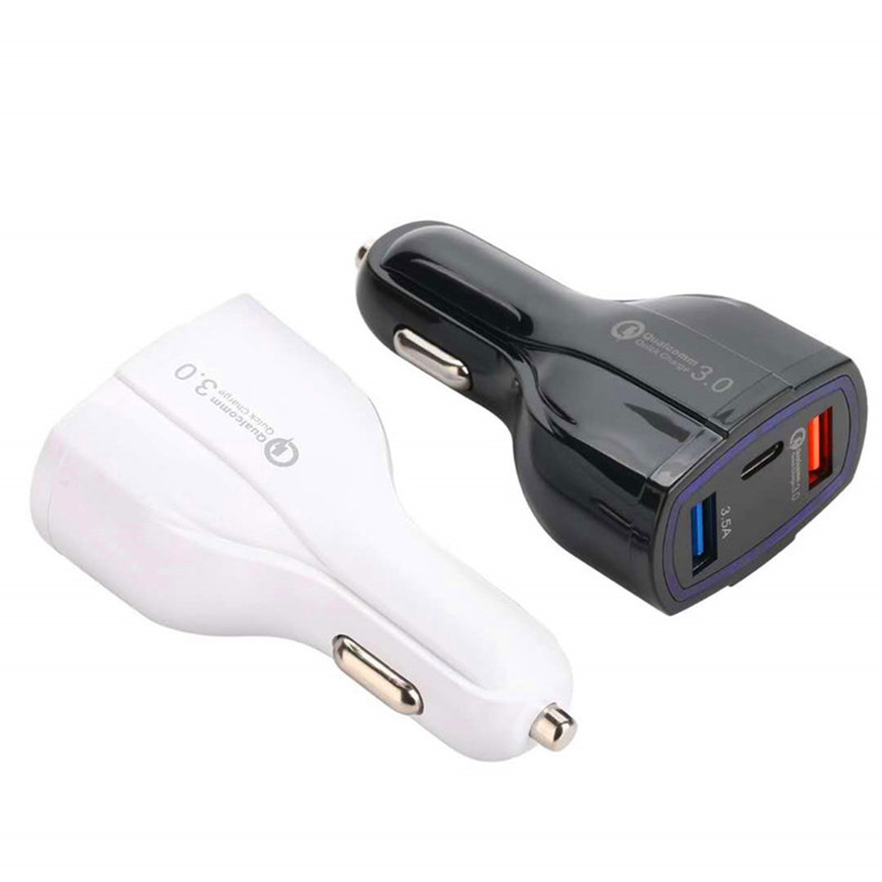 QC3.0 one to two mobile phone charger, dual USB fast charging, 3.1A cigarette lighter, car charging_voghion.com