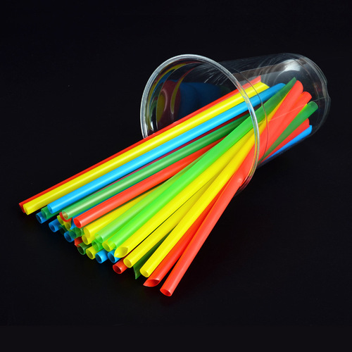 Disposable beverage straws PP color plastic straws juice milk tea thick straws smoothie slender straws wholesale