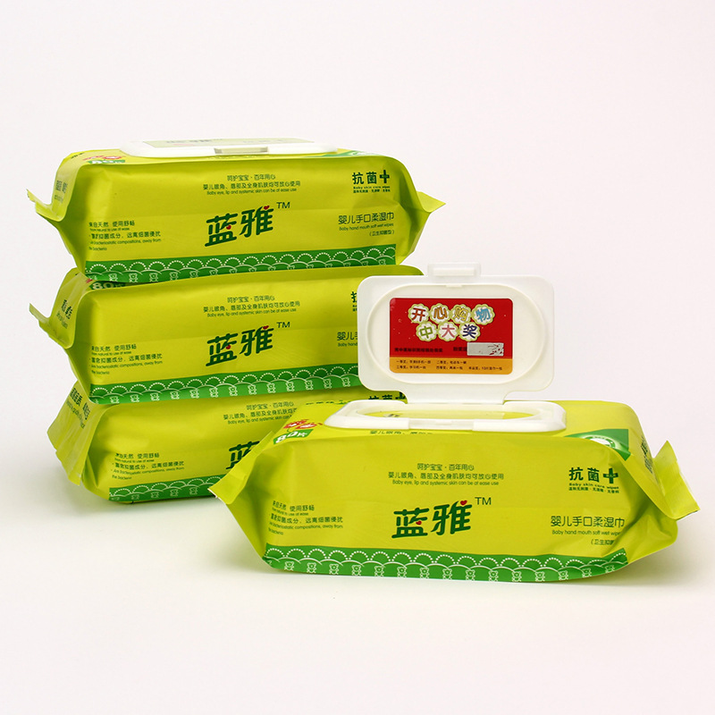 宝宝无纺布清洁柔湿巾 80片装植物湿巾 柔肤无香宝宝手口湿巾