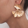 Metal earrings, retro fashionable accessory, European style, flowered, wholesale