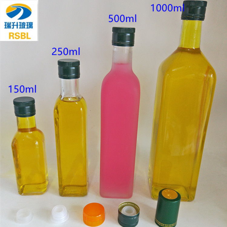 厂家批发250ml500ml毫升橄榄油玻璃瓶麻油瓶方形食用油瓶山茶油瓶