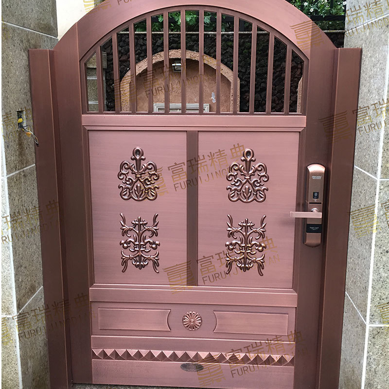 富瑞精典别墅铜门高端制作紫铜门纯铜防盗门入户铜门厂家设计安装
