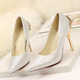 1723-1 European and American fine-heeled suede wedding shoes with super high heels