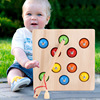 Magnetic high quality toy for fishing from natural wood, 2 in 1, early education