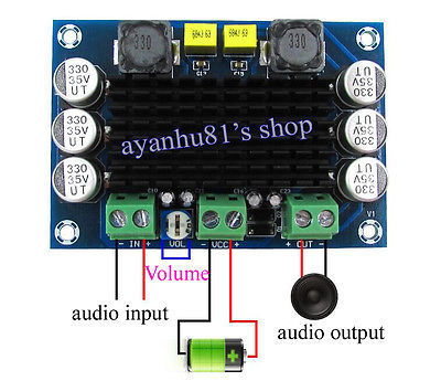 （中性）DC 12V-24V TPA3116 D2 100W XH-M542单通道数字音频功率