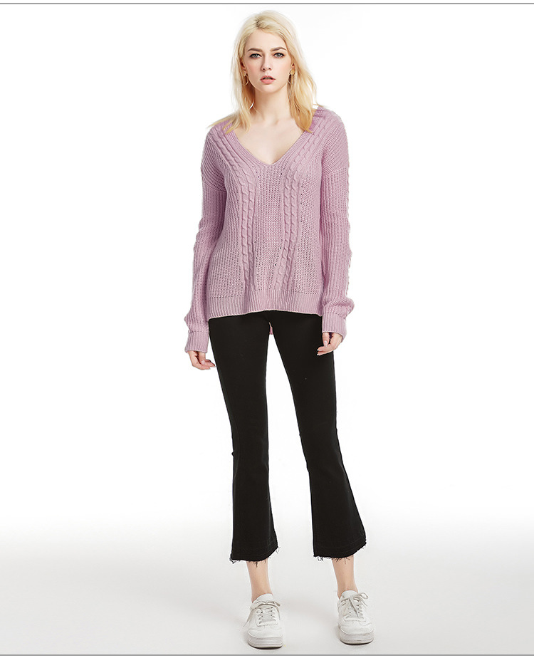 V-neck long-sleeved sweater NSYH22105