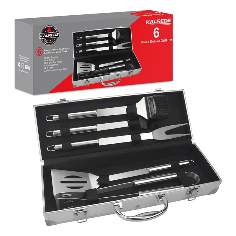 亞馬遜 不鏽鋼烤具5件套 戶外bbq燒烤工具組合套裝 烤肉工具