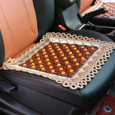 夏季汽車坐墊 五朵花竹片鈎花四方墊 無靠背墊辦公室坐椅墊防滑墊