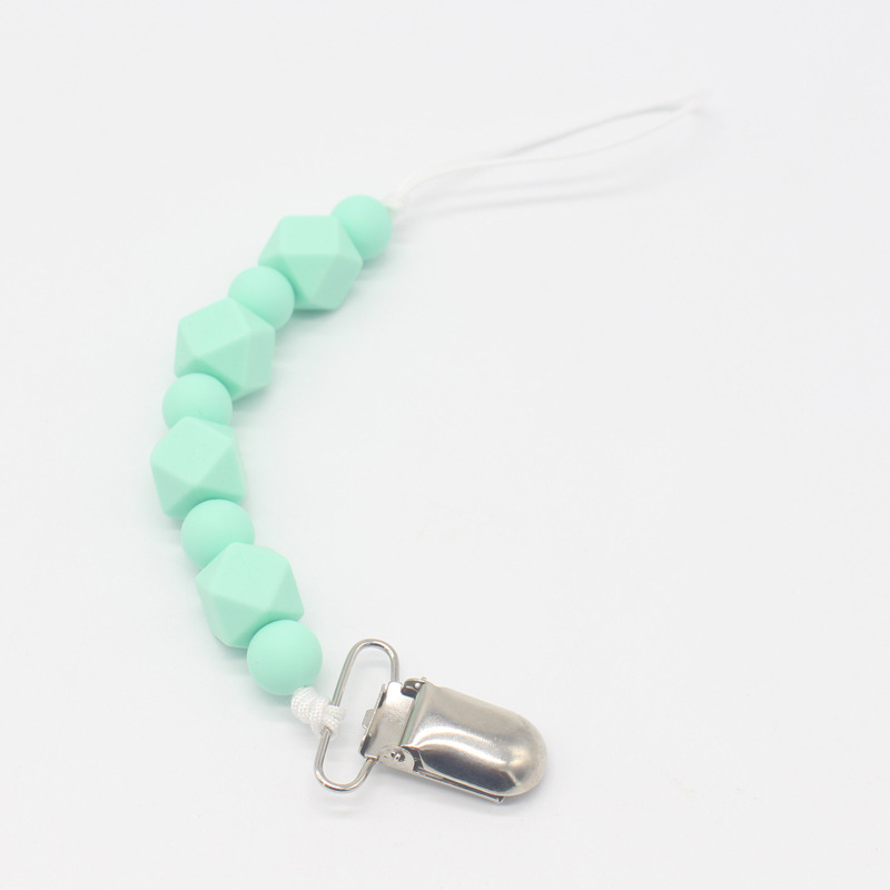 Amazon nuevo chupete de silicona anti-gota cadena bebé chupete seguridad clip infantil masticación cadena molar