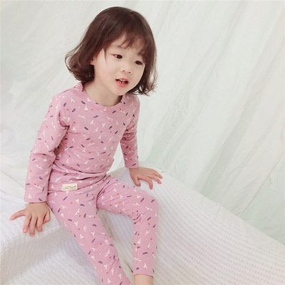 Autumn new pattern children pajamas Leica Chunmian Home Furnishings Long sleeve suit Boy girl Baby Underwear Cotton