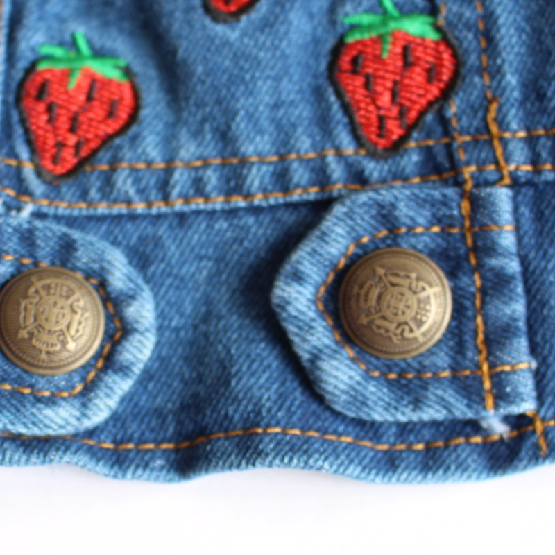 Cute Denim Strawberry Pet Clothing display picture 8