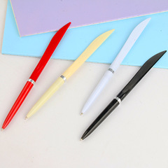 Hotel opening knife with hard round ballpoint pen, blue pen wholesale plastic advertising pen opening knife