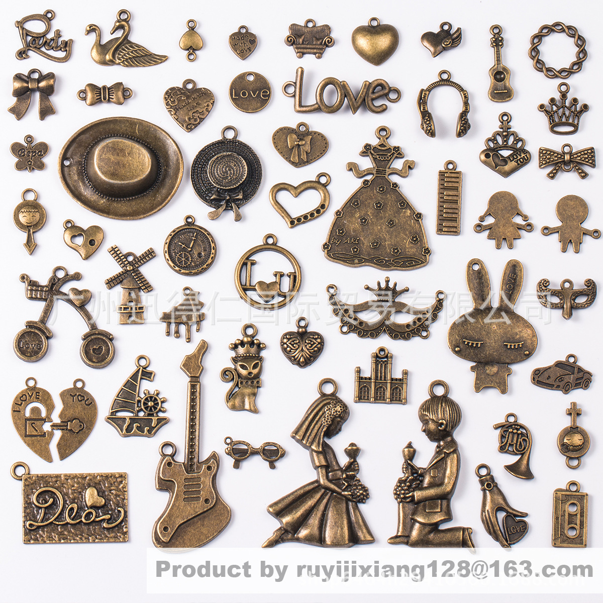 厂家现货DIY加工手工复古青铜色吊坠 zakka饰品挂件批发53款混包