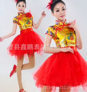 新款民族秧歌服男女款舞龙舞狮队打鼓服舞蹈服中国风腰鼓演出服装