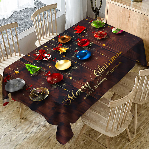 Tablecloth table cloth table cover Cartoon polyester fabric Christmas series table D digital printing waterproof table