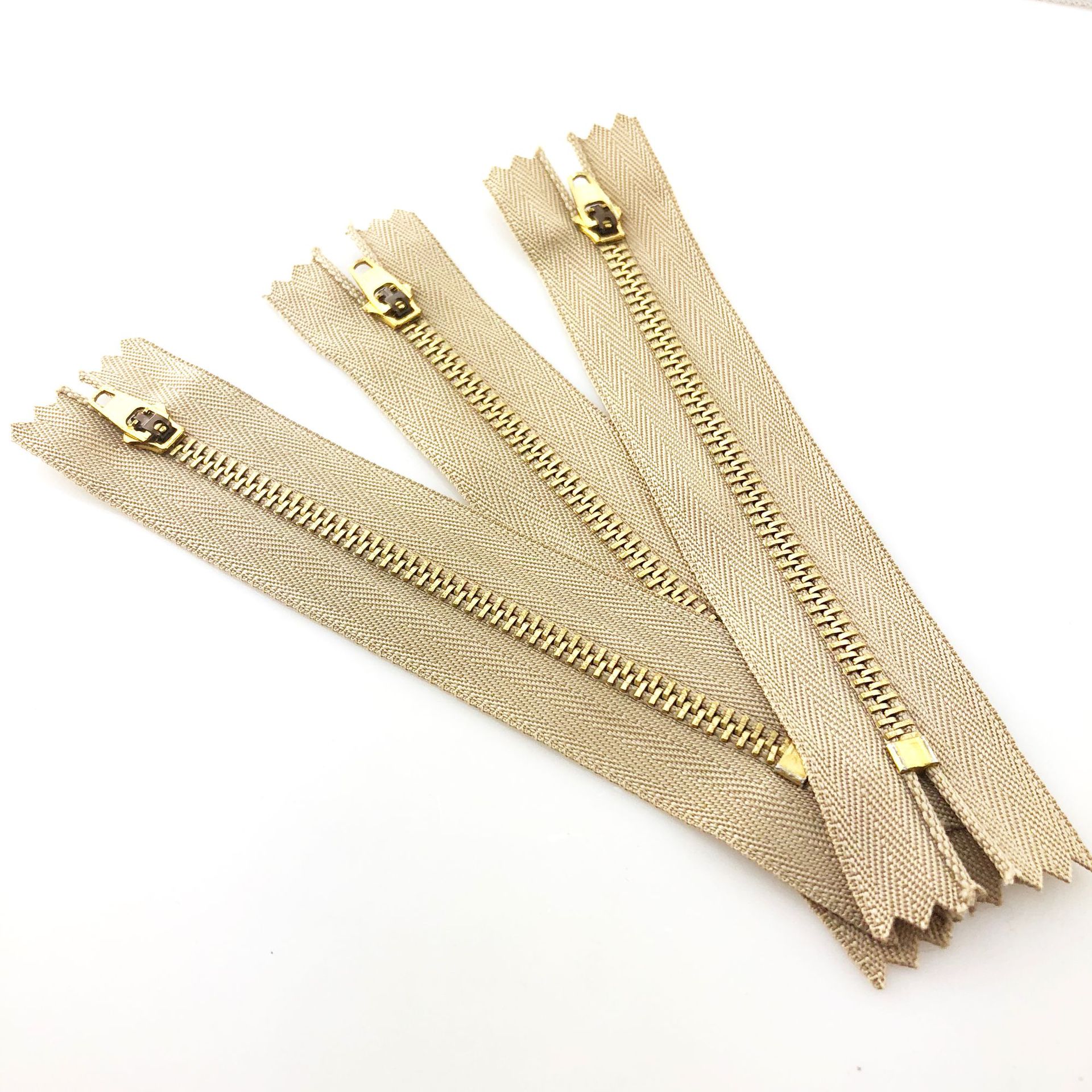 都顺4#米黄色铜拉链牛仔裤拉链休闲裤拉链厂家可