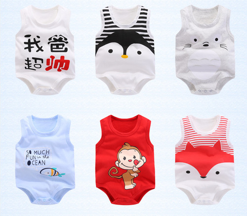 Baby clothes, baby girl's onesie, summer thin triangle harem, thin summer boy's newborn bag, summer clothing