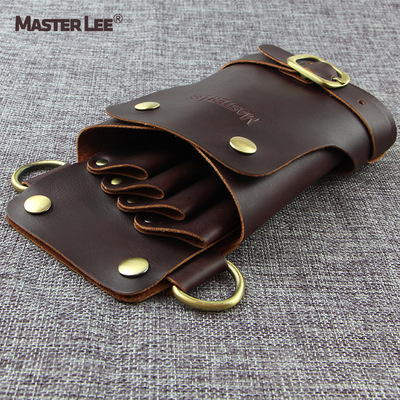 马斯特里跨境美发工具包发型师理发剪刀包pu皮质腰包斜挎包批发