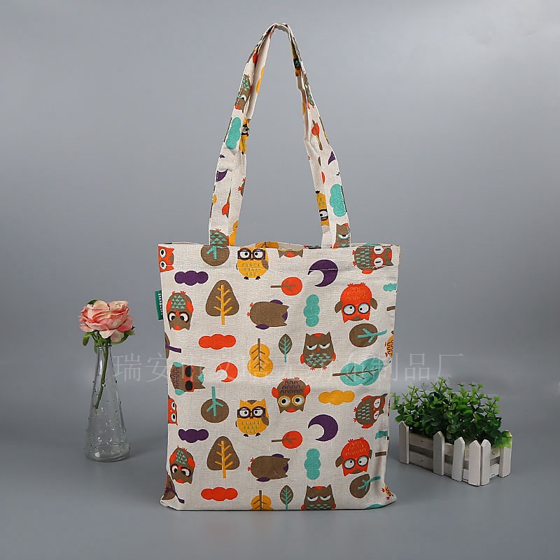厂家批发彩印纯棉购物帆布袋定做加印logo 定制广告手提棉布袋