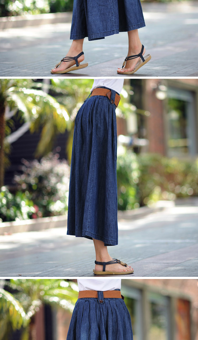 autumn plus size denim long skirt   NSDT9084