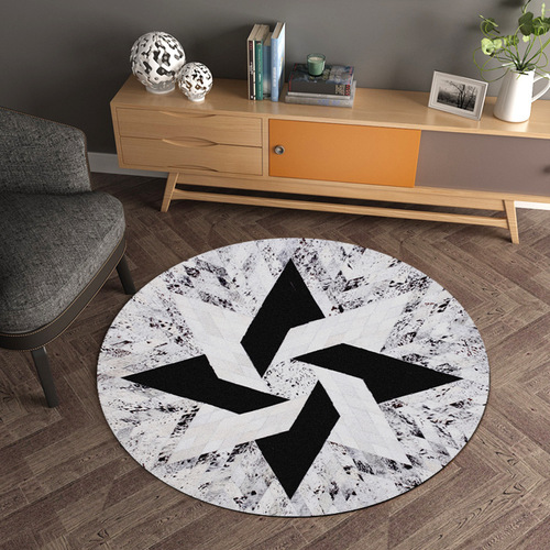 Animal fur texture round rug mat tea table mat hanging basket living room bedroom bed side rug crawling mat for children