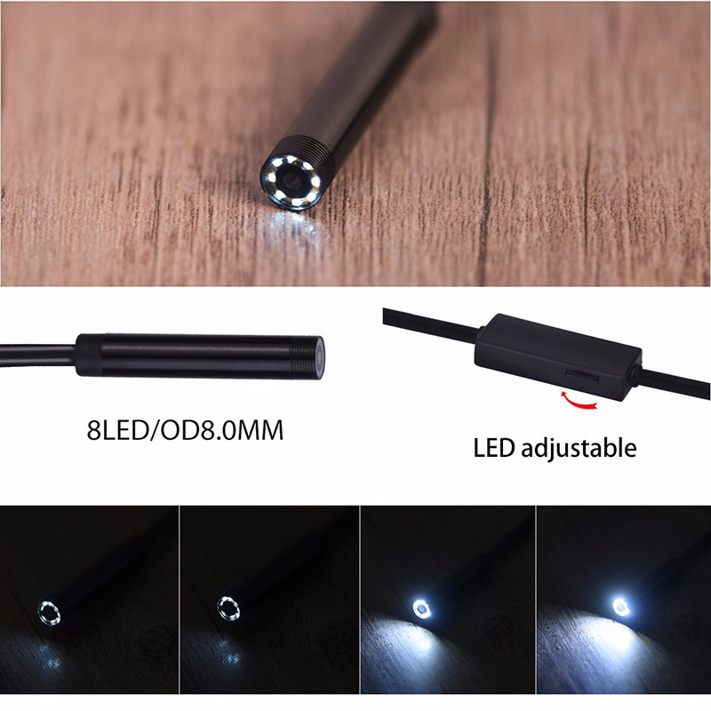 Popular 1200P ultra-claro endoscopio para Apple Android WiFi teléfono móvil endoscopio 8mm endoscopio inalámbrico