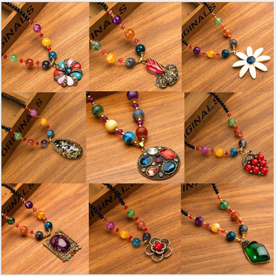 wholesale Japan and South Korea Jewelry sweater chain have more cash than can be accounted for Necklace Accessories Versatile Bead chain Autumn and winter decorate simple Retro Pendant