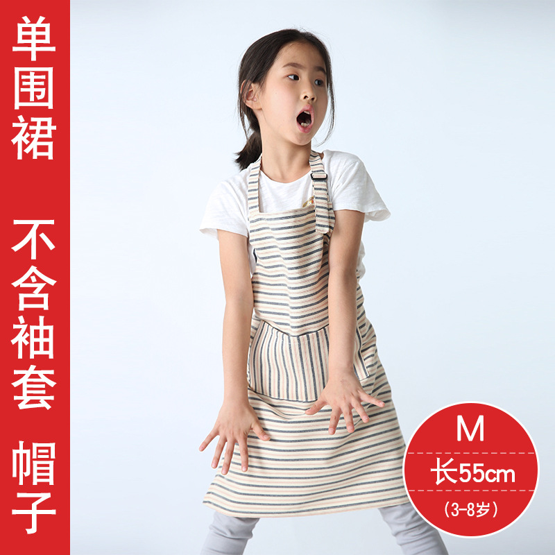 Delantal de los niños con mangas ropa chef traje lindo verano Delgado logotipo personalizado caligrafía creativa clase entrenamiento algodón y lino