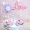 Valentine's Day Cake Decoration Fantasy Varting Pink LOVE Cake Respuent Party Celebration Dessert Decoration