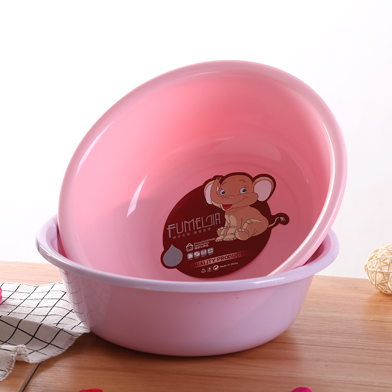 厂家直销加厚家用洗脸盆 圆形耐磨洗菜盆 批发定制多规格塑料盆|ru