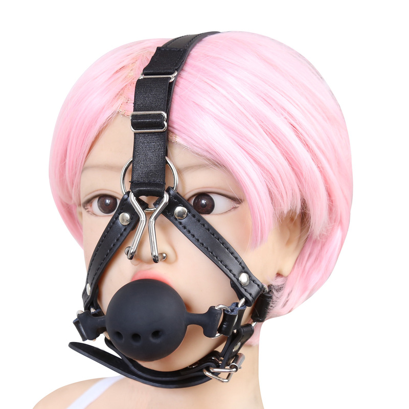 Factory direct wholesale sex plug adult supplies harness-shaped nose hook flail mouth opener mouth ball mouth plug nose hook