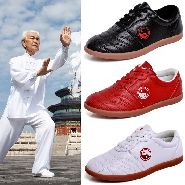 soft leather tai chi shoes for women and men Taiquan training shoes