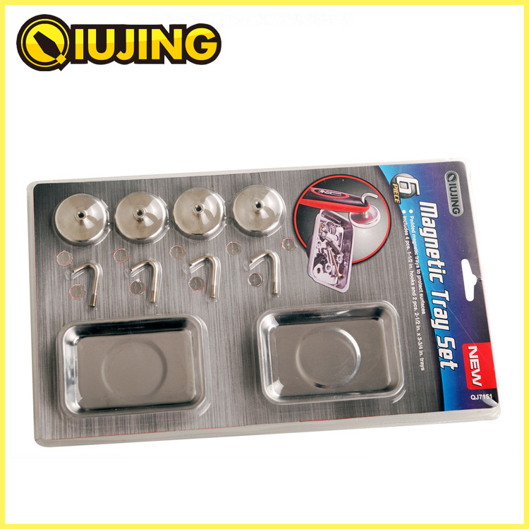 6件套磁性挂钩磁性零件碗组合，磁性工具盘，磁性工具，磁性吸碗