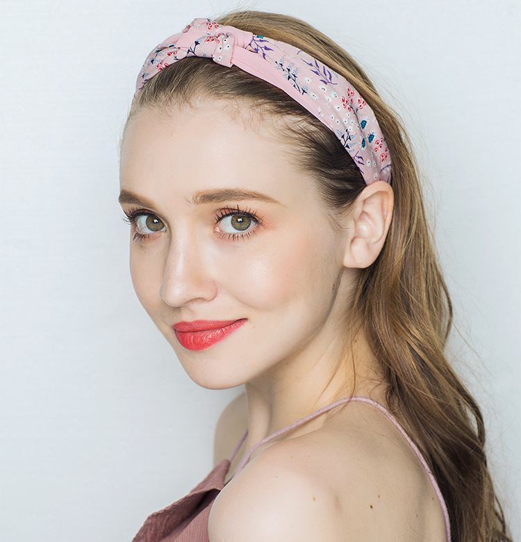 小清新头饰双色拼接碎花打中国结复古民族风束发带百搭松紧头带