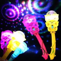Children's Light-Up Toys Wholesale 3D Light Projecting Magic Wand Starry Sky Windmill Selling Hot on Stands Without Music