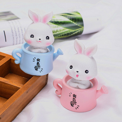 originality new pattern Adorable pet lovely Cartoon rabbit Shaking head Decoration Home Furnishing vehicle The car decorate Decoration Arts and Crafts