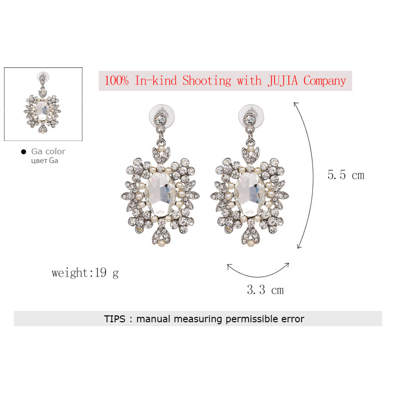 Crystal&CZ Fashion Flowers earring(50725) NHJJ4606-50725