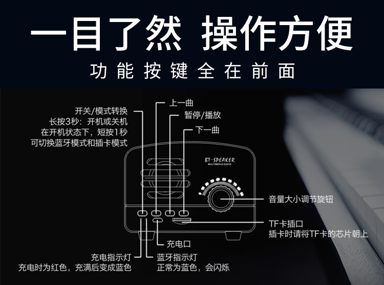 Ретро-bluetooth, новая мини-творческая презентация, новая портативная магнитола для мобильных телефонов pic 11
