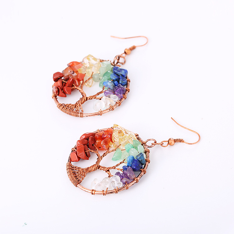 1 Pair Retro Color Block Alloy Natural Stone Plating Women's Drop Earrings display picture 38