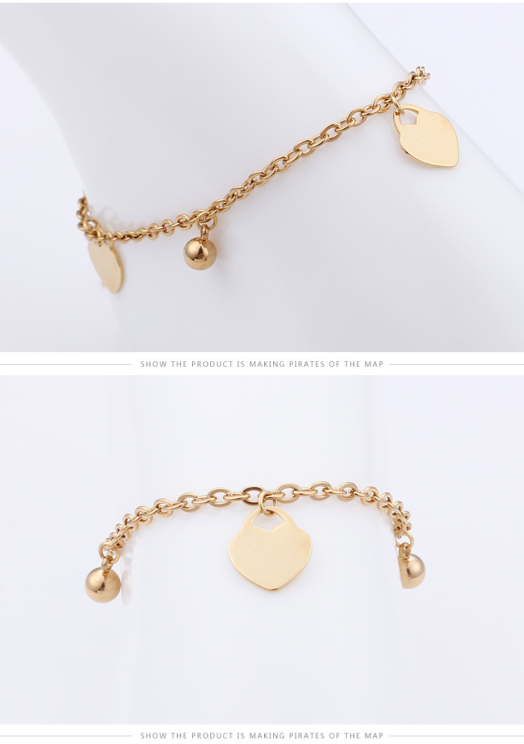 Heart-shaped anklet Japan and South Korea trend anklet personality student jewelry ankle chain