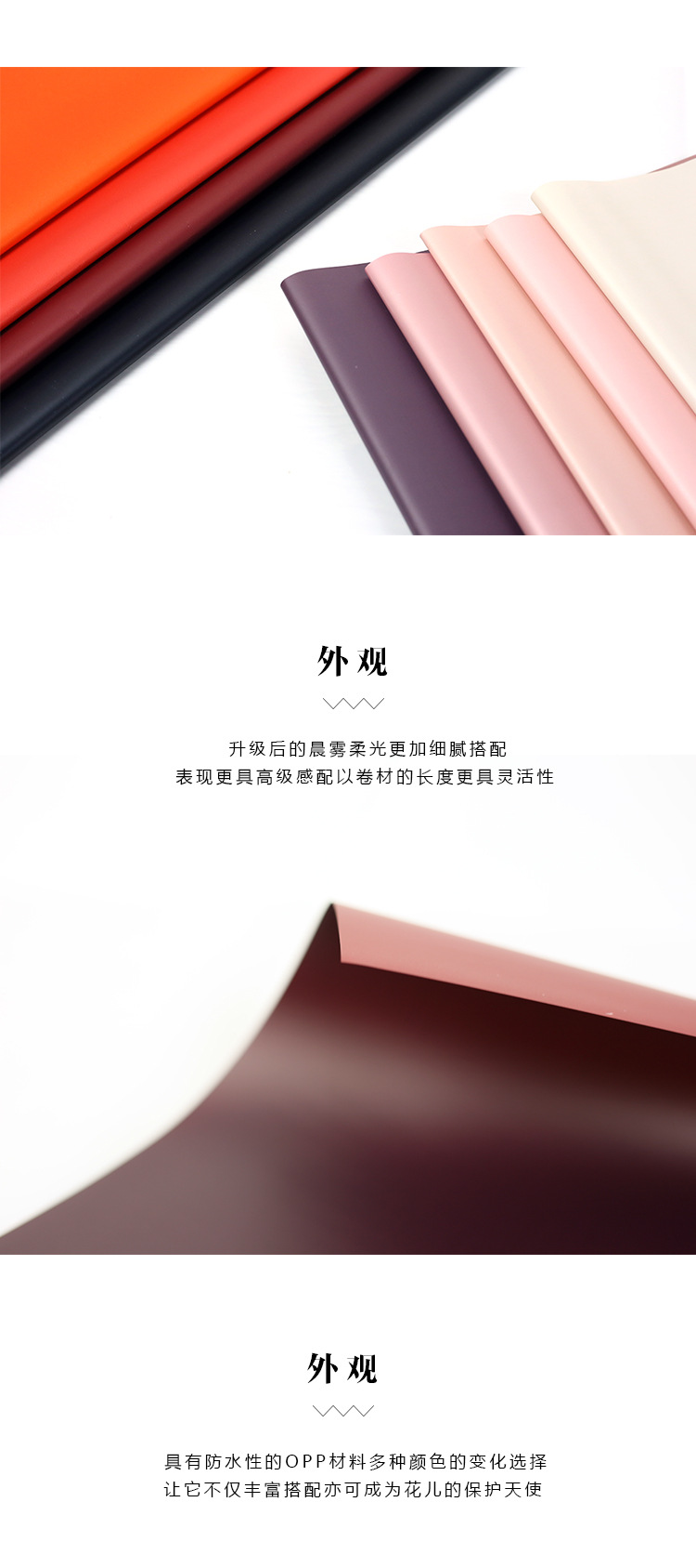 Ruiqu Morning Mist Soft Light Two-color Paper Flower Bouquet Wrapping Paper, Christmas Gift Packaging DIY materials, Flower shop supplies detail image 5