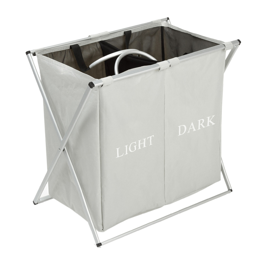 鋁合金折疊臟衣籃 家居日用牛津布置物盒 衣服被子玩具收納整理箱