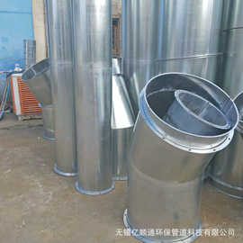 加厂家镀锌铁皮法兰风管 白铁皮共板烟道白铁皮圆形风管工程安装