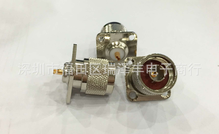 厂家直销N-JFD四孔法兰式公头焊接式同轴连接器