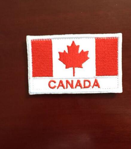 Cloth stickers, embroidered labels, 3D badge embroidery direct supply of various multi-color Canadian flag Velcro embroidered labels