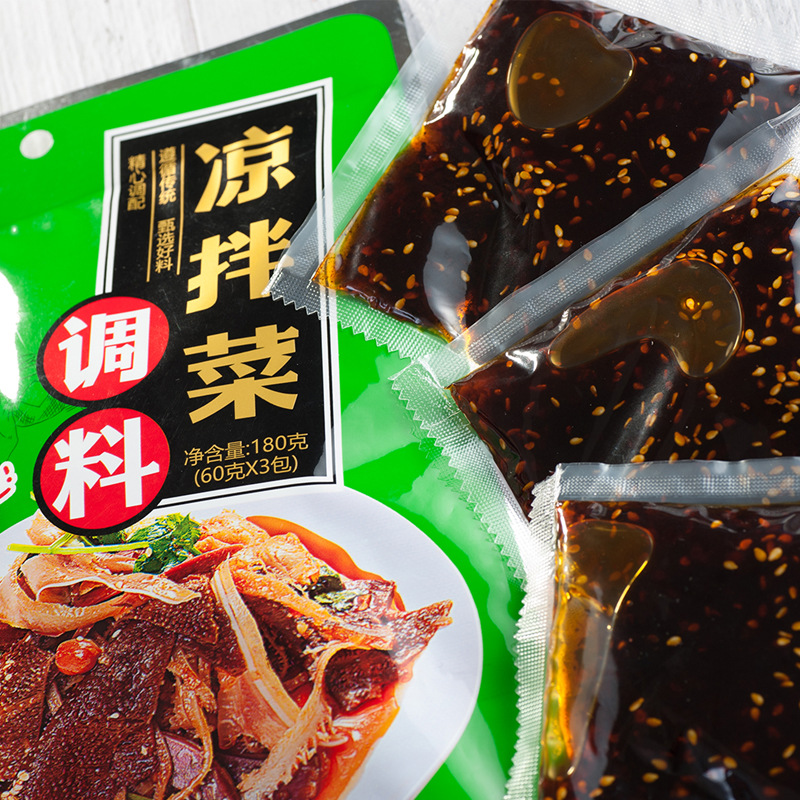 Chongqing Salad Seasoning Factory wholesale 180g Mian Bean jelly Cold dish Liang Pi spices commercial Hotel Restaurant
